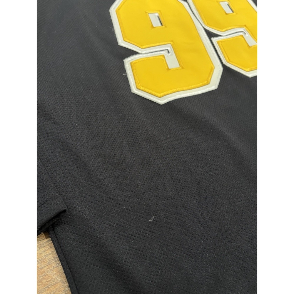 Vintage 90s Michigan Stitched Hockey‎ Jersey XXL Black Yellow Big Land - Picture 7 of 9